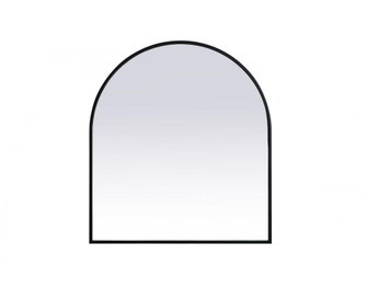 Metal Frame Arch Mirror 27x30 Inch in Black (758|MR1A2730BLK)