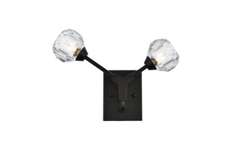 Zayne 2 Light Wall Sconce in Black (758|3508W15BK)