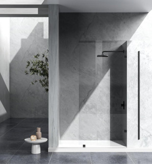 Fixed frameless shower door 35 x 78 Matte Black (758|SD155-3578MBK)