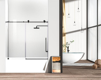 Frameless tub door 60 x 60 Matte Black (758|TD111-6060MBK)