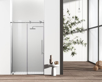 Frameless shower door 48 x 76 Brushed Nickel (758|SD101-4876BNK)