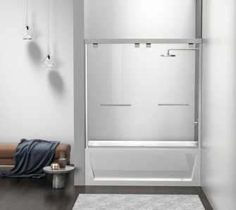 Semi-frameless tub door 60 x 60 Brushed Nickel (758|TD333-6060BNK)