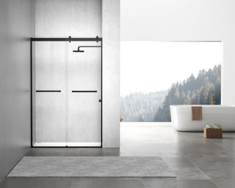 Semi-frameless shower door 48 x 76 Matte Black (758|SD202-4876MBK)