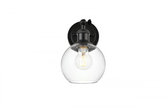 Kai 1 light Black and Clear Bath Sconce (758|LD7325W6BLK)