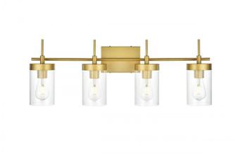Benny 4 light Brass and Clear Bath Sconce (758|LD7319W32BRA)