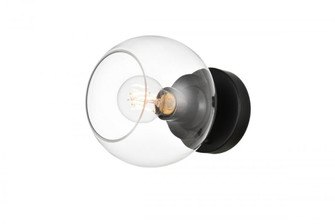 Rogelio 1 light Black and Clear Bath Sconce (758|LD7320W7BLK)