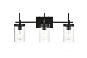 Benny 3 light Black and Clear Bath Sconce (758|LD7319W24BLK)