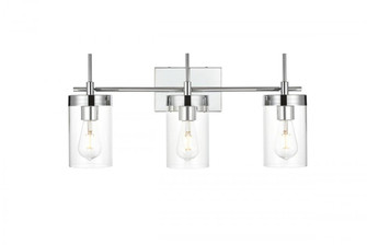 Benny 3 light Chrome and Clear Bath Sconce (758|LD7319W24CH)