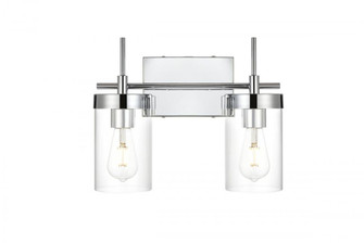 Benny 2 light Chrome and Clear Bath Sconce (758|LD7319W14CH)