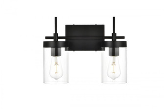 Benny 2 light Black and Clear Bath Sconce (758|LD7319W14BLK)