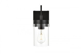 Benny 1 light Black and Clear Bath Sconce (758|LD7319W5BLK)