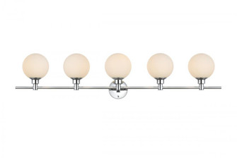 Cordelia 5 light Chrome and frosted white Bath Sconce (758|LD7317W47CH)