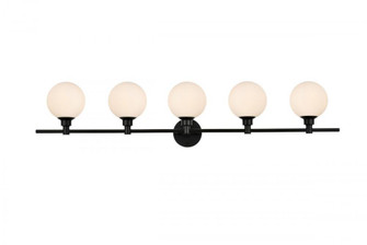 Cordelia 5 light Black and frosted white Bath Sconce (758|LD7317W47BLK)