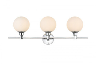 Cordelia 3 light Chrome and frosted white Bath Sconce (758|LD7317W28CH)