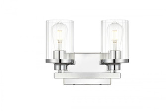 Saanvi 2 light Chrome and Clear Bath Sconce (758|LD7316W12CH)