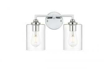 Mayson 2 light Chrome and Clear Bath Sconce (758|LD7315W14CH)