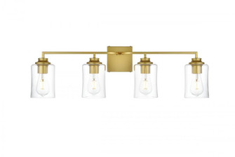 Ronnie 4 light Brass and Clear Bath Sconce (758|LD7314W32BRA)