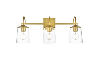 Avani 3 light Brass and Clear Bath Sconce (758|LD7313W24BRA)