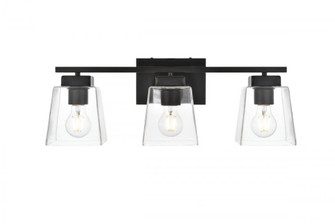 Merrick 3 light Black and Clear Bath Sconce (758|LD7312W23BLK)