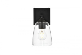 Harris 1 light Black and Clear Bath Sconce (758|LD7309W5BLK)