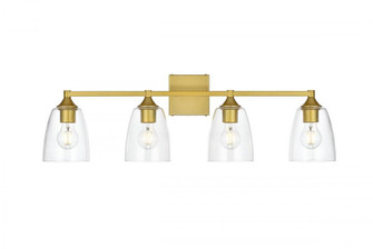 Gianni 4 light Brass and Clear Bath Sconce (758|LD7307W32BRA)