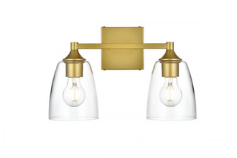 Gianni 2 light Brass and Clear Bath Sconce (758|LD7307W15BRA)