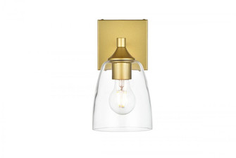 Gianni 1 light Brass and Clear Bath Sconce (758|LD7307W5BRA)