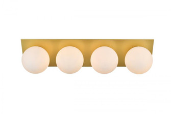 Jillian 4 light Brass and frosted white Bath Sconce (758|LD7304W29BRA)