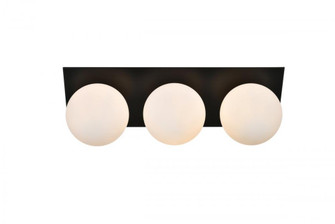 Jillian 3 light Black and frosted white Bath Sconce (758|LD7304W22BLK)