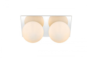 Jillian 2 light Chrome and frosted white Bath Sconce (758|LD7304W14CH)