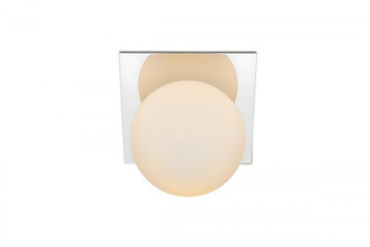 Jillian 1 light Chrome and frosted white Bath Sconce (758|LD7304W7CH)