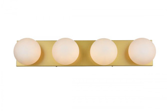 Jaylin 4 light Brass and frosted white Bath Sconce (758|LD7303W31BRA)