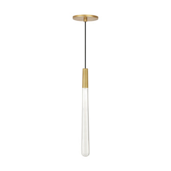 Sean Lavin Pylon 1-light dimmable LED crystal light pendant with natural brass finish (7355|700TRSPPYLC1RNB-LED930)