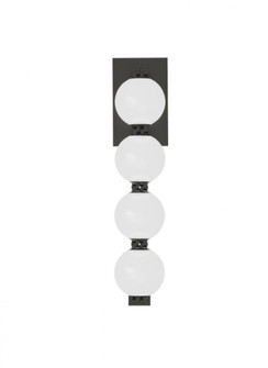 Sean Lavin Perle 1-light dimmable LED sconce with dark bronze finish and glass shade (7355|SLWS22527BZ)