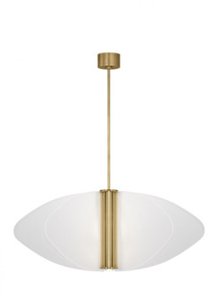 Sean Lavin Nyra 1-light dimmable LED grande pendant with plated brass finish and acrylic shade (7355|SLPD28530BR)