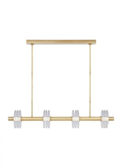 Kelly Wearstler Laurel 4-light dimmable LED large linear chandelier with natural brass finish (7355|KWLS20927CNB)