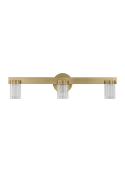 Kelly Wearstler Esfera 3-light dimmable LED medium bath vanity with natural brass finish (7355|KWBA27527NB)