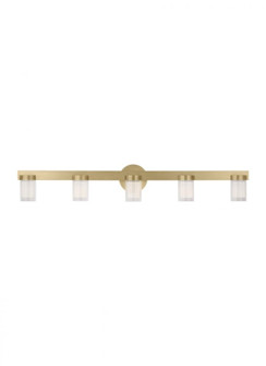 Kelly Wearstler Esfera 5-light dimmable LED large bath vanity with natural brass finish (7355|KWBA27627NB)