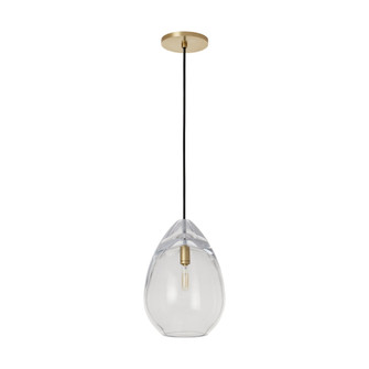 Sean Lavin Alina 1-light dimmable medium accent pendant with natural brass finish and glass shade (7355|SLPD279CNB)