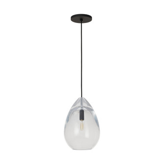 Sean Lavin Alina 1-LT dimmable medium accent pendant with nightshade black finish and glass shade (7355|SLPD279CB-L)