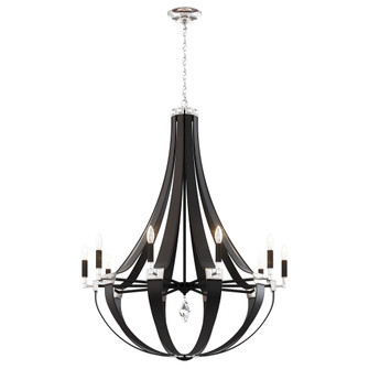 Crystal Empire 10 Light 120V Chandelier in White Pass Leather with Clear Radiance Crystal (168|CY1010N-LW1R)