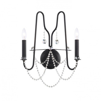 Esmery 2 Light 120V Wall Sconce in Ferro Black with Clear Optic Crystal (168|AR1002N-59O)