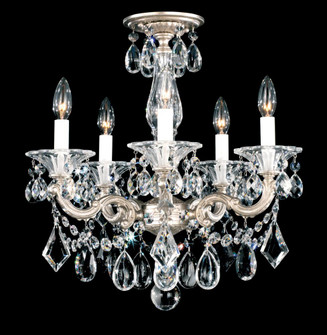 La Scala 5 Light 120V Semi-Flush Mount or Chandelier in Etruscan Gold with Clear Radiance Crystal (168|5345-23R)