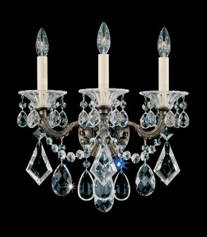 La Scala 3 Light 120V Wall Sconce in Florentine Bronze with Clear Radiance Crystal (168|5002-83R)
