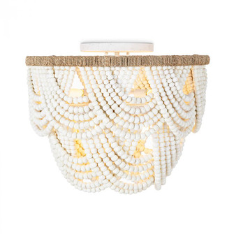 Regina Andrew Lorelei Wood Bead Flush Mount (White) (5533|16-1374WT)