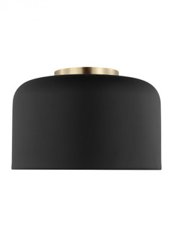 Malone transitional 1-light indoor dimmable small ceiling flush mount in midnight black finish with (7725|7505401-112)
