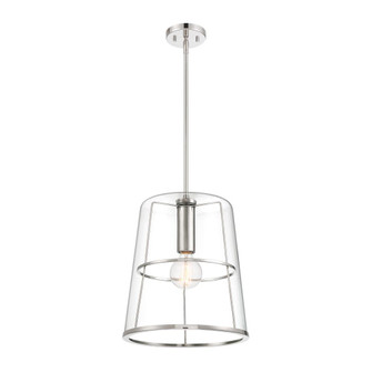 Alonzo 14 in. 1-Light Polished Nickel Transitional Pendant Light (21|D299M-14P-PN)