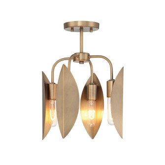 Eden 12.25 in. 4-Light Old Satin Brass Modern Semi Flush Mount Light (21|D280M-SF-OSB)