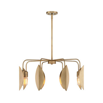 Eden 30 in. 8-Light Old Satin Brass Modern Chandelier with Metal Shades (21|D280M-8CH-OSB)