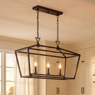 Townsend 3-Light Linear Chandelier in Matte Black (128|1-423-3-89)